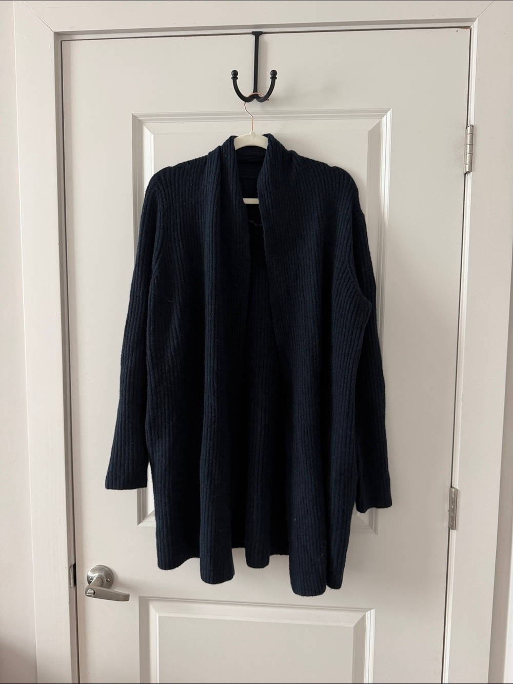 Banana Republic Navy Ribbed Open-Front Cardigan